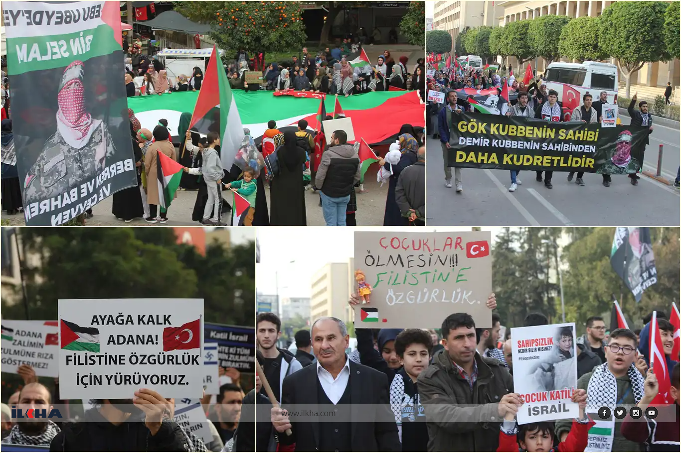 Siyonist işgalcilerin Filistin’de yaptığı katliamlar Adana’da tel’in edildi