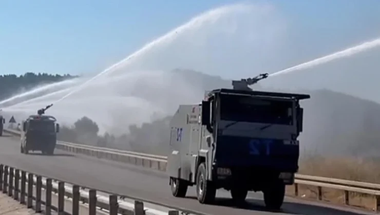 Bu kez TOMA'lar eyleme değil, alevlere müdahale etti